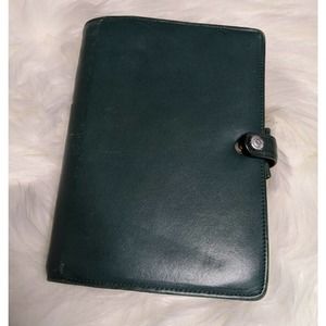 FILOFAX Leather Hunter Green Planner Organizer VTG